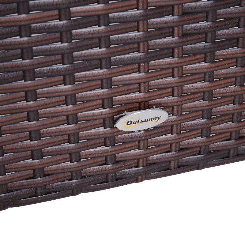 Outsunny Set 3 Tavolini da Giardino in Rattan 40x40x40cm, 50x47x50cm, 60x54x60cm Marrone