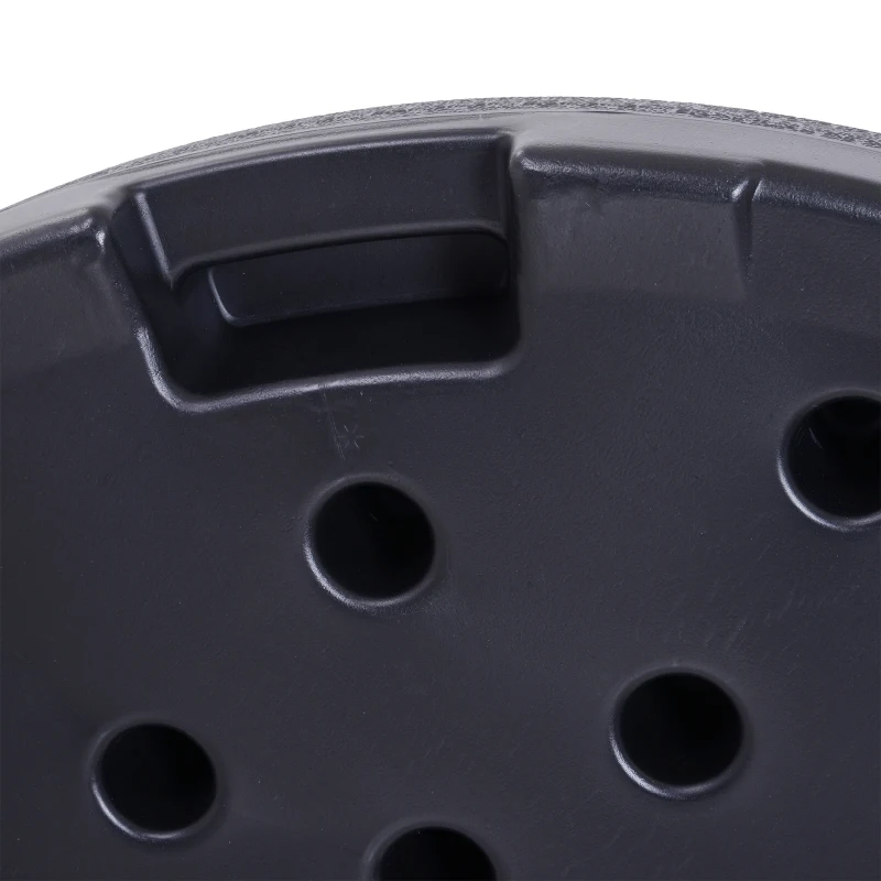 Outsunny Lot de 4 pieds de parasol poids de lestage pour parasols déportés - A remplir d'eau jusqu'à 52 kg ou de sable jusqu'à 60 kg - dim. totales 48L x 48l x 8H cm polyéthylène haute densité noir