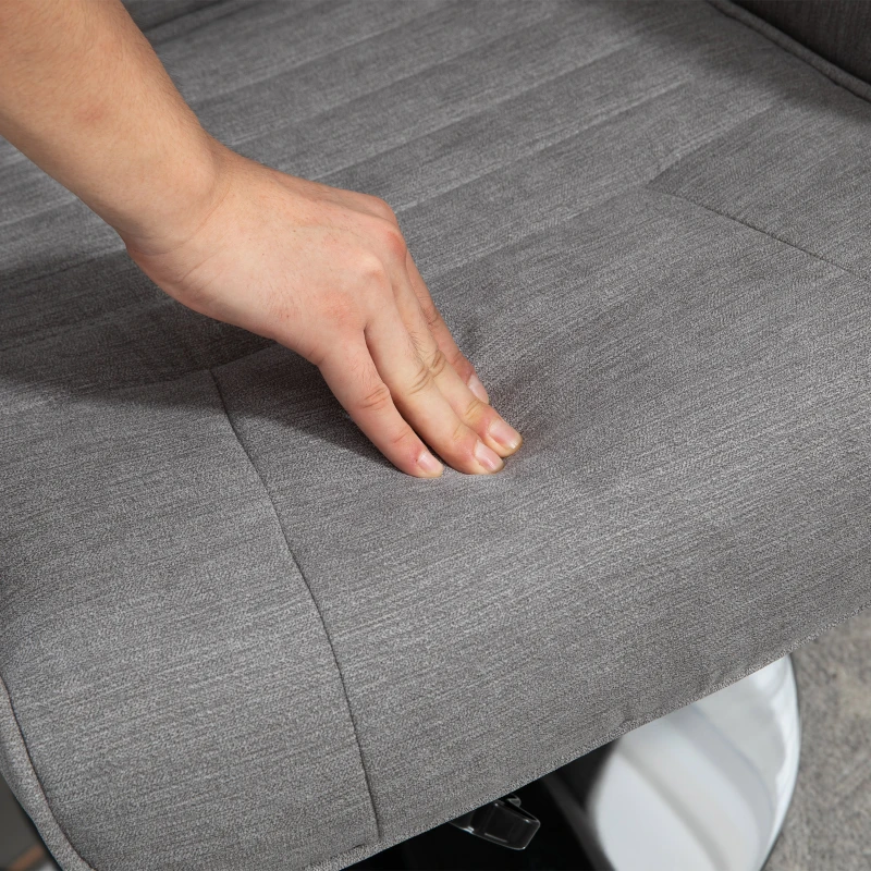 HOMCOM Relaxsessel mit Hocker, drehbar, neigbare Rückenlehne, bis 150 kg, 69 x 71 x 104 cm, Grau(m-9)