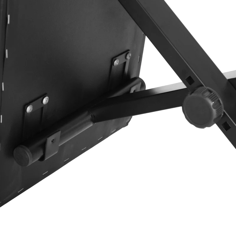 HOMCOM Tabouret banquette réglable pliable pour piano et clavier acier revêtement synthétique noir