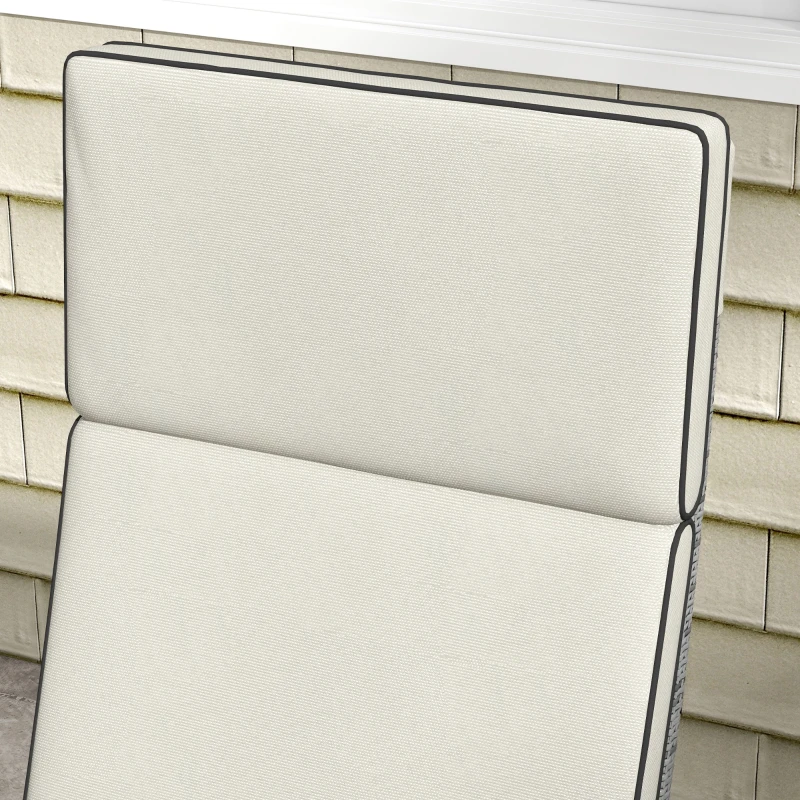 Outsunny 5-Piece Rattan Patio Reclining Chair Set with Footstools, Coffee Table, Cushions, for Outdoor Garden, Grey