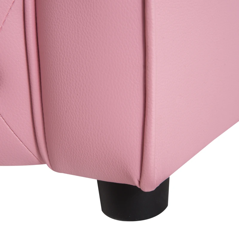 HOMCOM Kindersessel Kindersofa, massiven Holzfüßen Sessel aus Schaumstoff Kinderstuhl für Kinderzimmer, Spielzimmer, 59 x 41,5 x 49 cm, für Kinder 1,5-3 Jahre Rosa