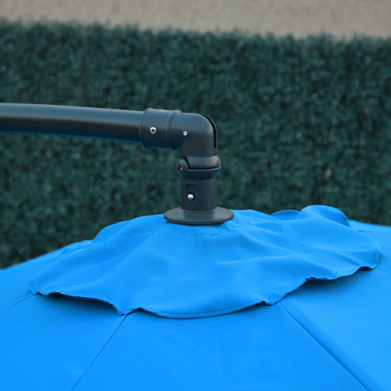 Outsunny 3(m) Offset Cantilever Parasol, with Cross Base - Blue