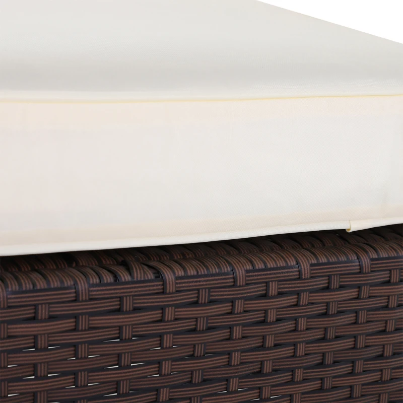 Outsunny Rocking Chair Fauteuil à Bascule Grand Confort Style Cosy Coussins Assise Dossier déperlant crème résine tressée Imitation rotin Chocolat