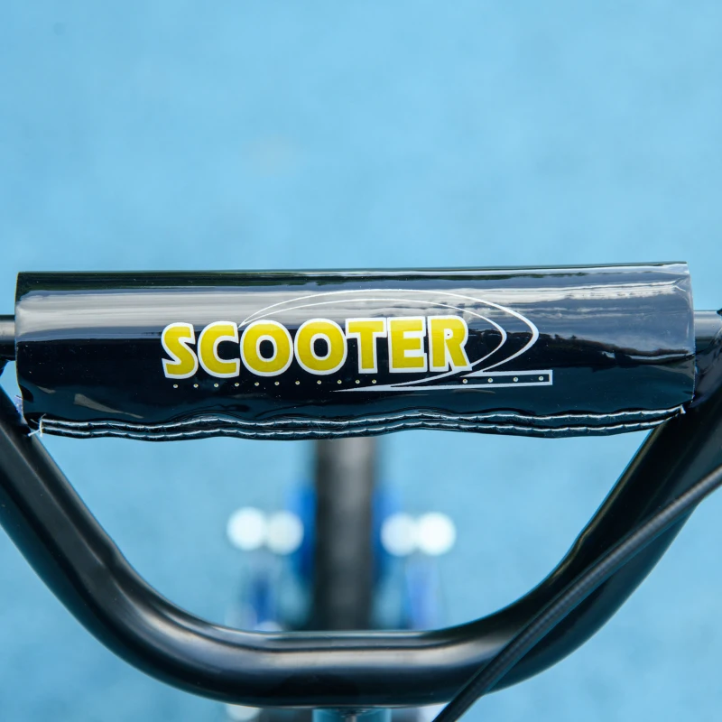 AIYAPLAY Trottinette patinette scooter enfant grandes roues de 6 à 12 ans hauteur réglable frein arrière béquille bleu