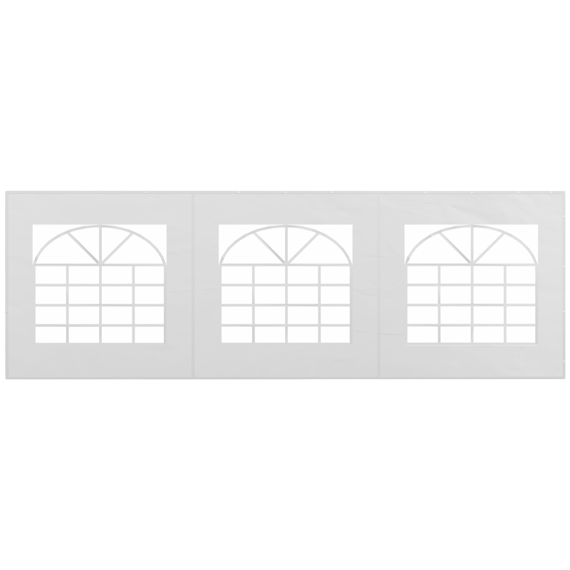 Outsunny Ersatzwand für Bierzelt oder Pavillon, wasserdicht, einfache Montage, 6 x 2 m, Weiß