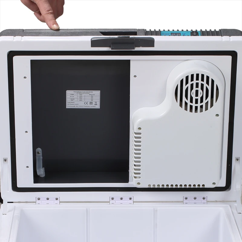 Outsunny 33L Auto-Kühlschrank Kühlbox Mini-Kühlschrank tragbar DC 12V AC 220V/240V für Auto und Camping Grau 40 x 30 x 43 cm