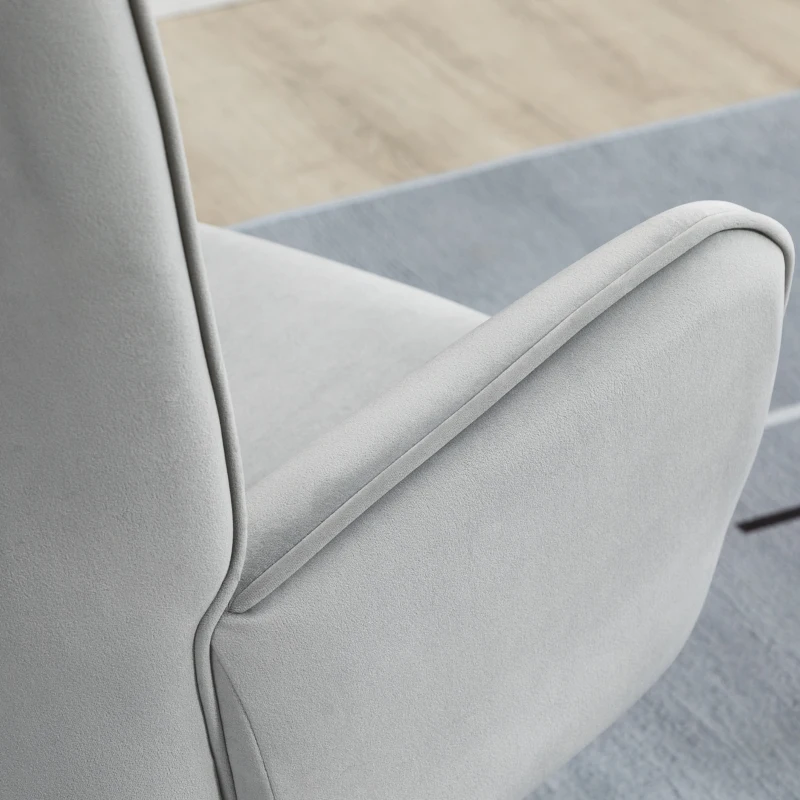 HOMCOM Sillón Individual Tapizado en Terciopelo Sillón con Altura Ajustable Giratorio 360° para 66x73x102,5-111,5cm Gris