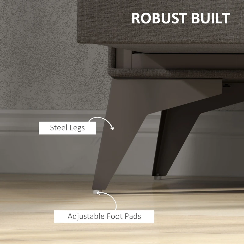 HOMCOM Velvet-Feel Chest of Two Drawers - Brown