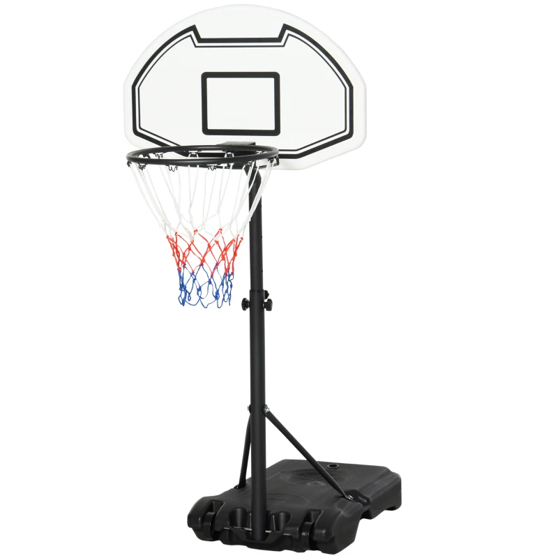 HOMCOM 94-123cm Adjustable Height Basketball Hoop and Stand