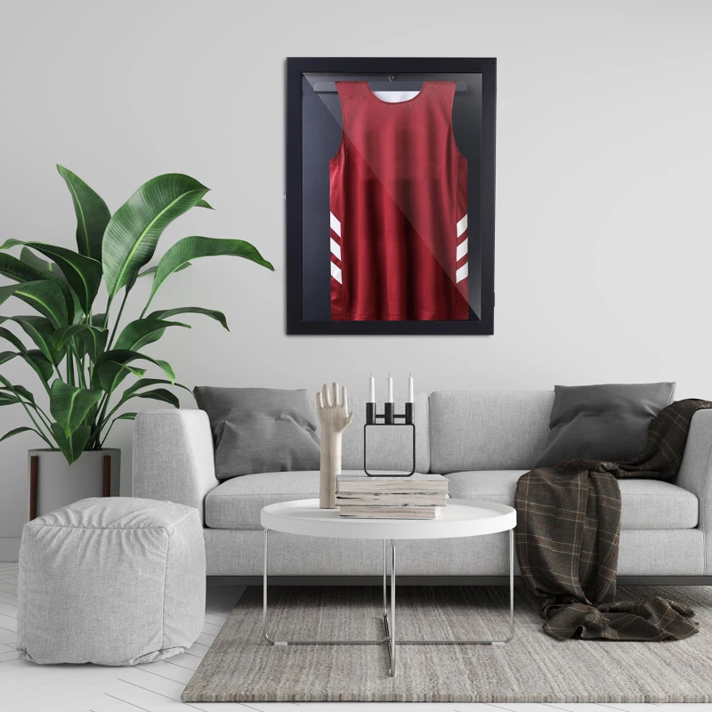 HOMCOM Frame box T-frame cadre pour maillot porte acrylique doublure interne feutre 71L x 7l x 89H cm noir