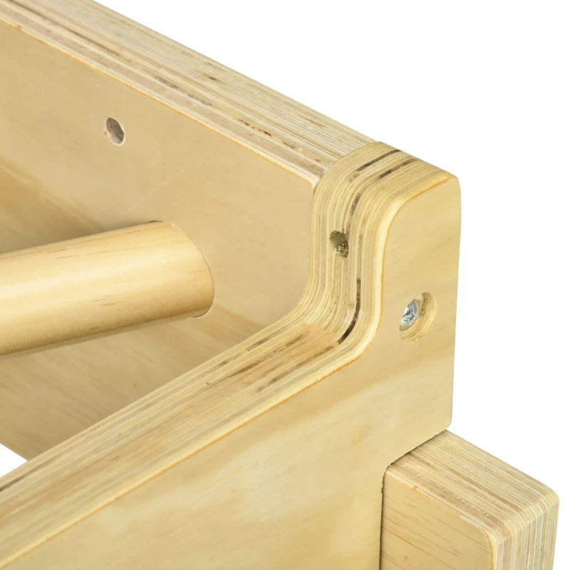 HOMCOM Barra de Dominadas de Pared de Madera Multifuncional para Entrenamiento de Fuerza 100x44x25 cm Madera Natural