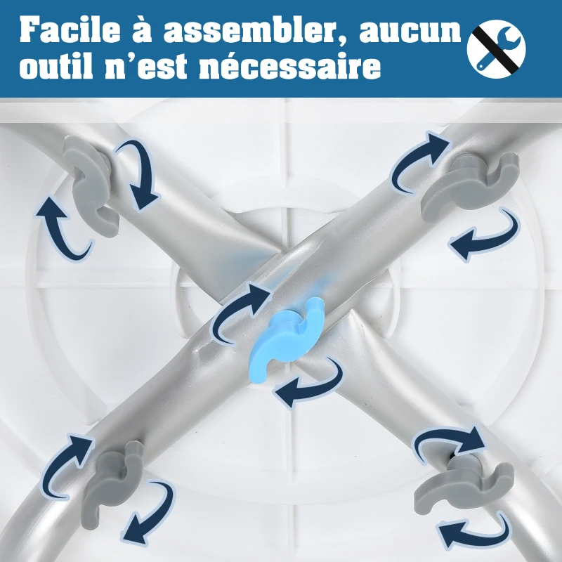 HOMCOM Tabouret de douche siège de douche antidérapant tabouret de bain hauteur réglable pivotant à 360° en aluminium