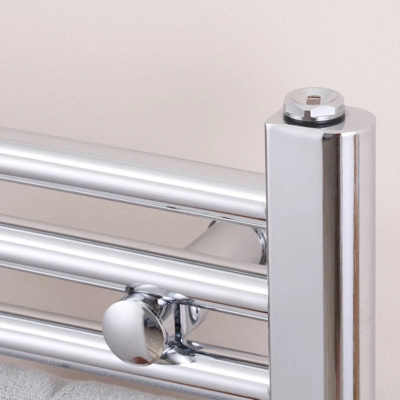 HOMCOM Handtuchheizung, Badheizkörper inkl. Montage-Bausatz, Farbe: Silber, 60 cm x 80 cm
