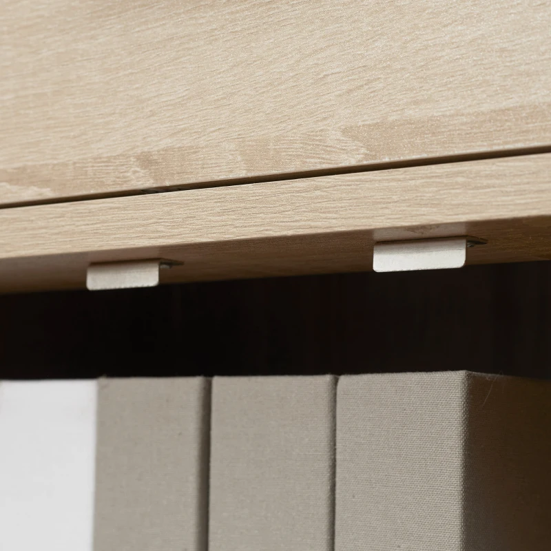 HOMCOM Aparador de Salón Moderno con 2 Puertas 1 Cajón y 3 Estantes Abiertos 80x30x96,5 cm Natural(m-8)