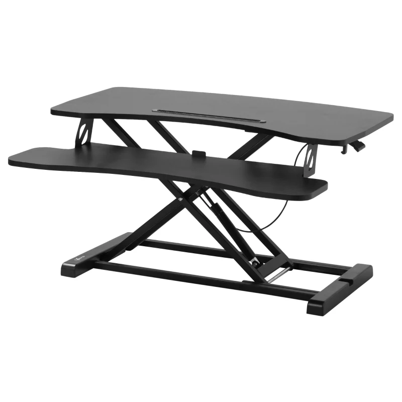 Vinsetto Standing Desk Converter, Height Adjustable Office Workstation, 85 x 71cm Sit-Stand Desk with Keyboard Tray for PC Computer, Laptop, Home, Office, Black