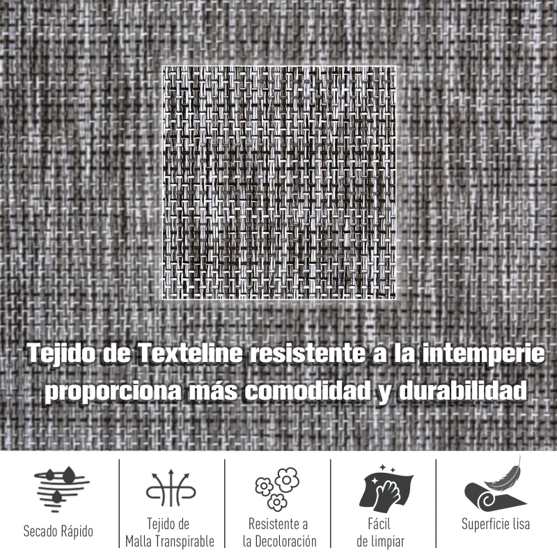 Outsunny Tumbona Mecedora de Exterior con Respaldo y Reposapiés Regulables 64x94x108 cm Gris