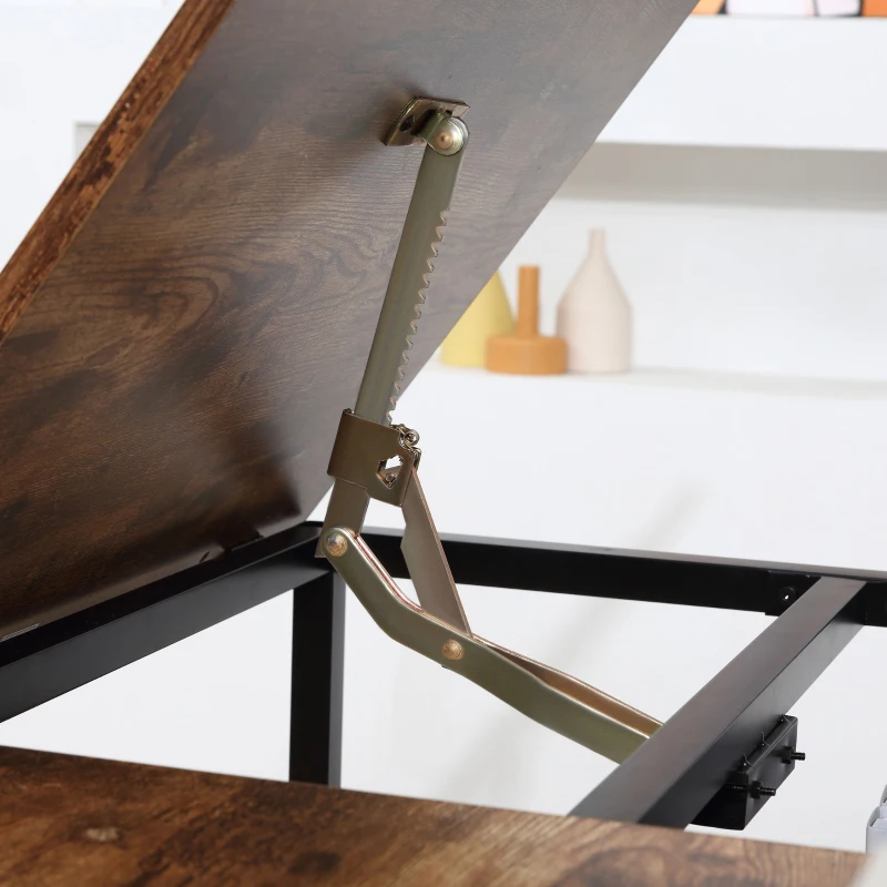HOMCOM Tavolo da Disegno Inclinabile su 15 Livelli da 0-70°, Scrivania per Camera e Ufficio in Stile Industriale, 120x60x75cm, Marrone
