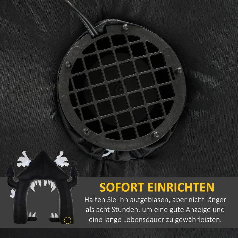 Outsunny Aufblasbarer Halloween-Torbogen, 4 Geister, LED-Lichter, wasserdicht, 300 x 76 x 300 cm(m-6)