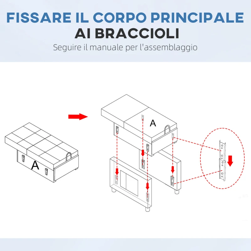 HOMCOM Poltrona Letto Singola Reclinabile su 3 Livelli con Cuscino e 2 Tasche Laterali, 69x82x85cm, Blu