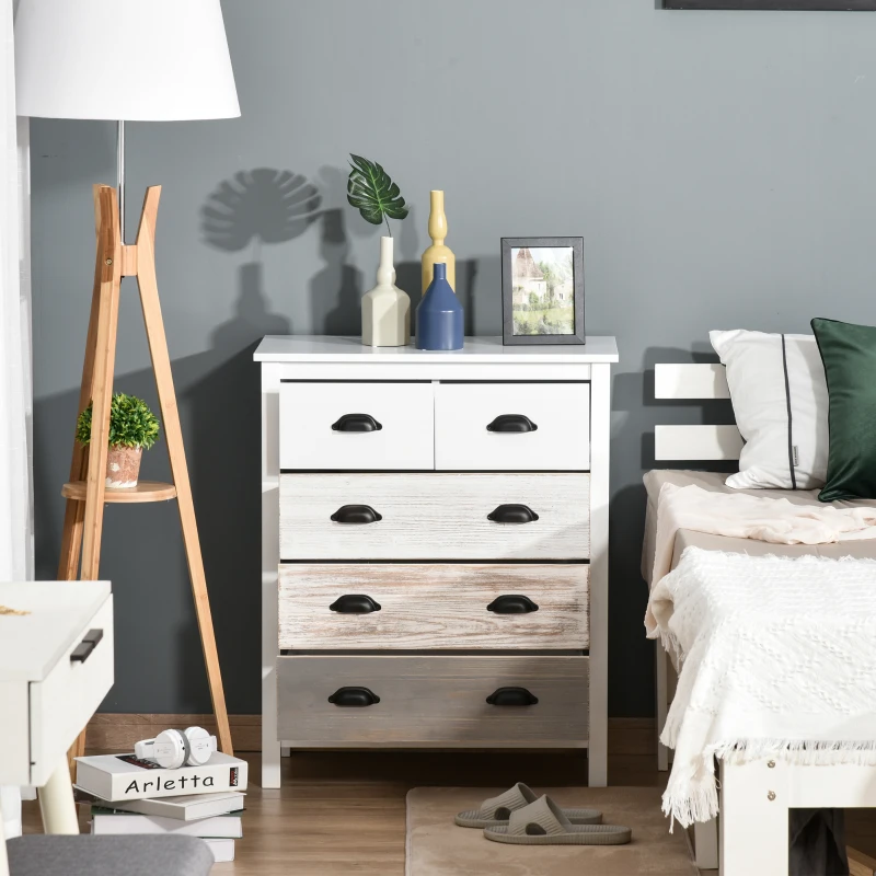 HOMCOM Chest of Drawers,5 Drawers Storage Cabinet Bedroom Clothes Closet Living Room Organizer