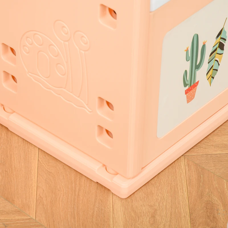 HOMCOM Armadio Cameretta, Mobile Portagiochi con Contenitori e Appendiabiti in PE Arancione, 128x34x155cm