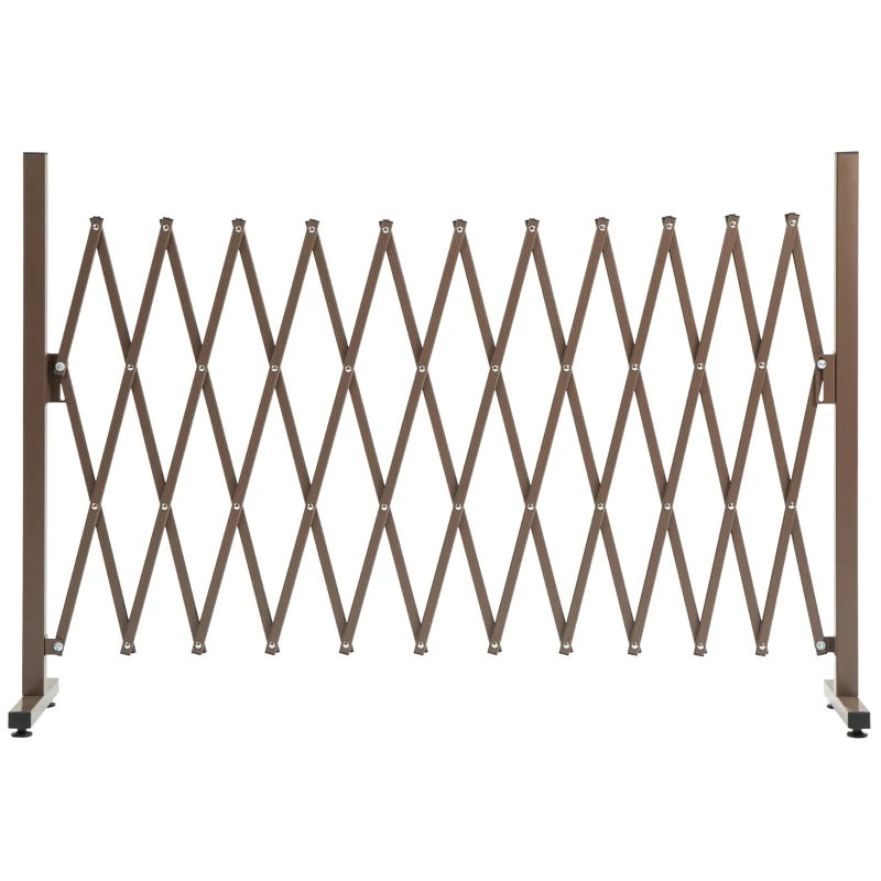Outsunny Expanding Trellis Fence Freestanding Movable Fence Foldable Garden Screen Panel Aluminum, 300cm x 103.5 cm, Dark Brown