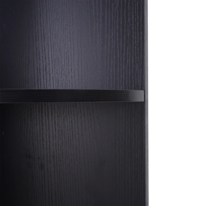 HOMCOM Eckregal Standregal Bücherregal Dekoregal Blumenregal Holzregal fächerförmig 4 Fächer Schwarz 39,5 x 39,5 x 120 cm