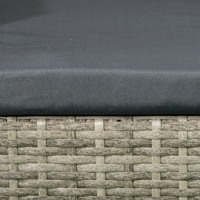 Outsunny Two-Seat Rattan Chair, with Middle Table - Light Grey