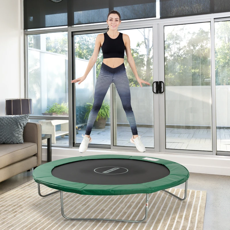 HOMCOM Trampolin Randabdeckung Ø305 cm breit, Reißfest UV-resistent Federabdeckung, Wasserabweisend, Trampolinzubehör Randschutz Sicherheitsnetz Ersatzteile für Gartentrampoline, Grün