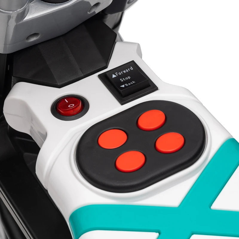 HOMCOM Moto Elettrica per Bambini 3-5 Anni in PP e Metallo con Rotelle, Clacson e Musica, 86x44x58 cm, Bianca e Nera