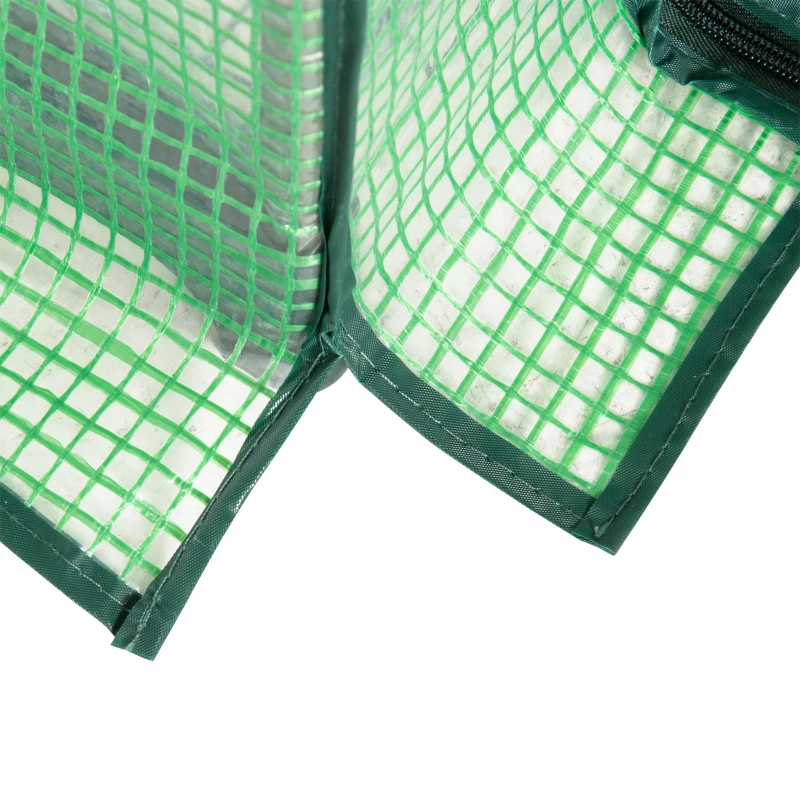 Outsunny Serra da Giardino con Ripiani in Metallo, Copertura in PE e Porta Avvolgibile 80x49x160cm, Verde