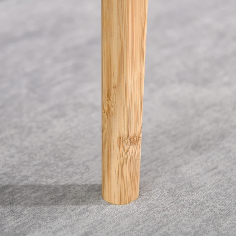 HOMCOM Couchtisch Beistelltisch Bambustisch Tisch Wohnzimmertisch Kaffeetisch mit Regal minimalistisch stabil Bambus Naturholz 100x50x50 cm