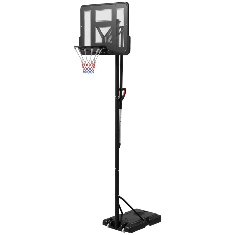 SPORTNOW Height Adjustable Basketball System, Freestanding Basketball Hoop and Stand w/ Wheels, 2.35-3.05m
