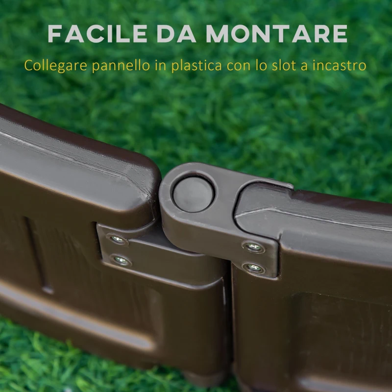 Outsunny Letto per Orto Rialzato in HDPE, Fioriera da Esterno Rotonda, Φ123x21cm, Marrone