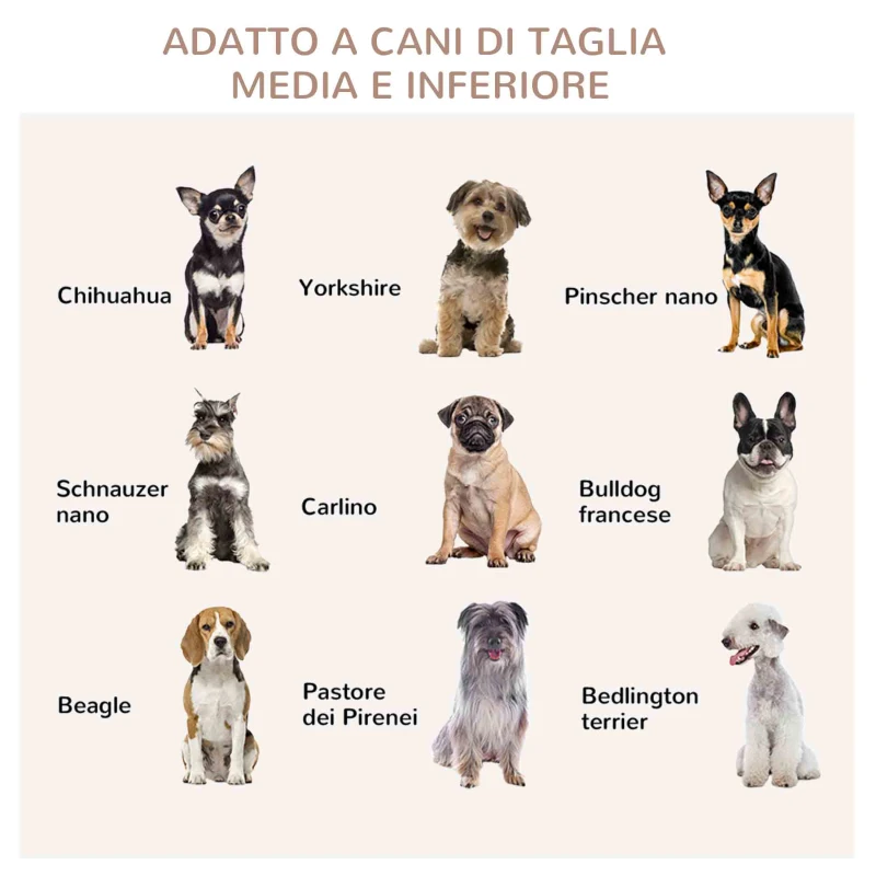 PawHut Casetta per Cani Taglia Media con 2 Porte Bloccabili, Gabbia in Acciaio e MDF, 80x50x56.5 cm, Bianco