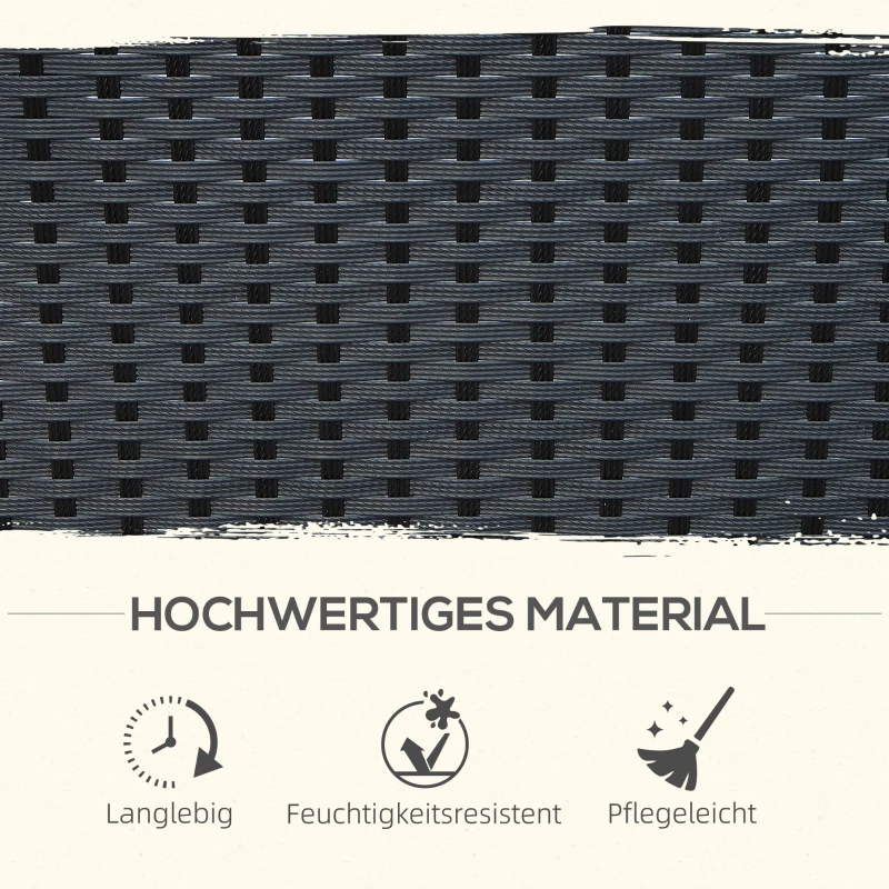 Outsunny Polyrattan Sitzgruppe Essgruppe 11tlg. mit Kissen Gartenmöbel Alu Schwarz