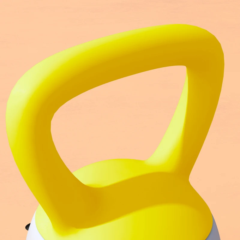 SPORTNOW Kettlebell 10kg haltère avec poignée antidérapante pour fitness musculation cardio, gris et jaune