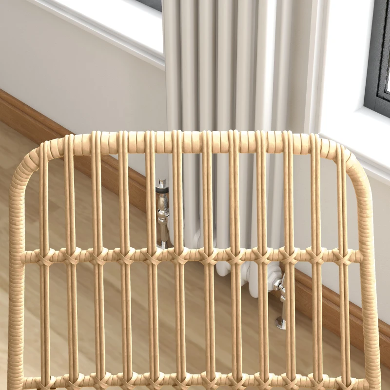 HOMCOM Lot de 2 chaises de salle à manger design bohème en résine tressée aspect rotin et piètement acier 45 x 57 x 83 cm jaune