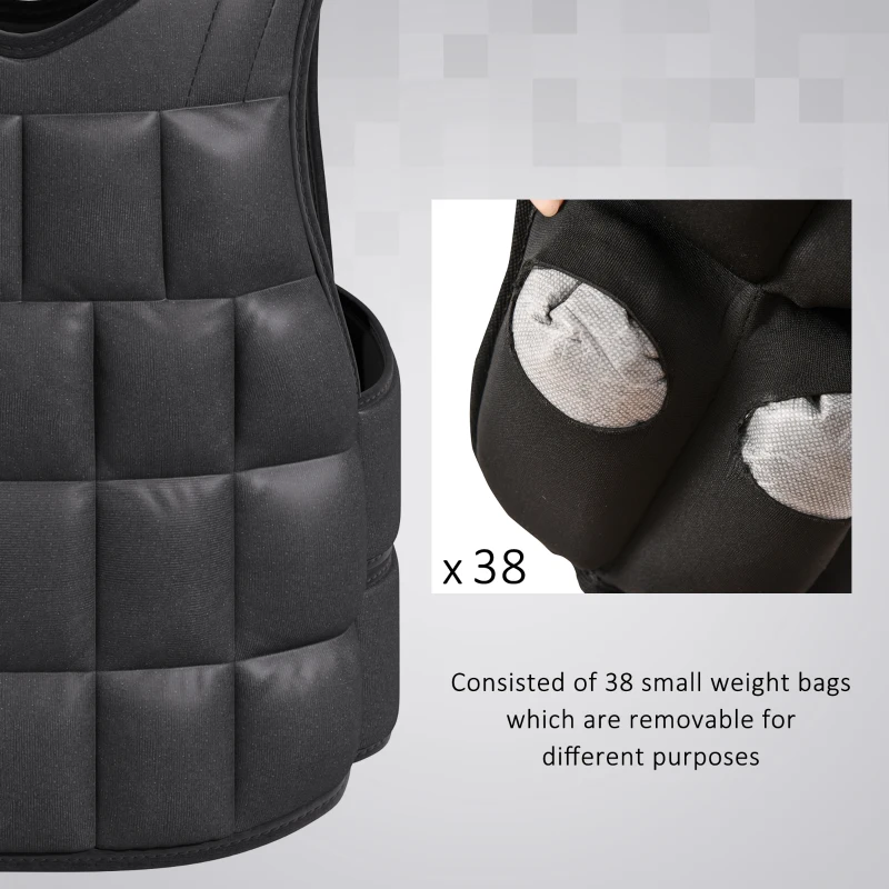 HOMCOM 20KG Adjustable Weight Vest, Black