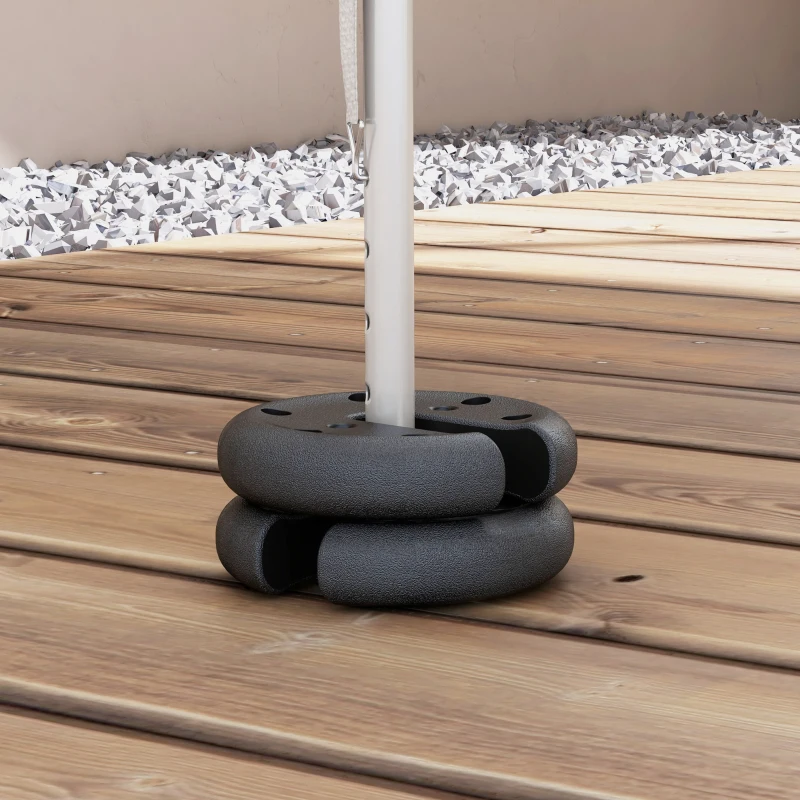 Outsunny Base per Tenda 4pz Riempito con Cemento Peso 8.8kg Φ20 × 4.5cm