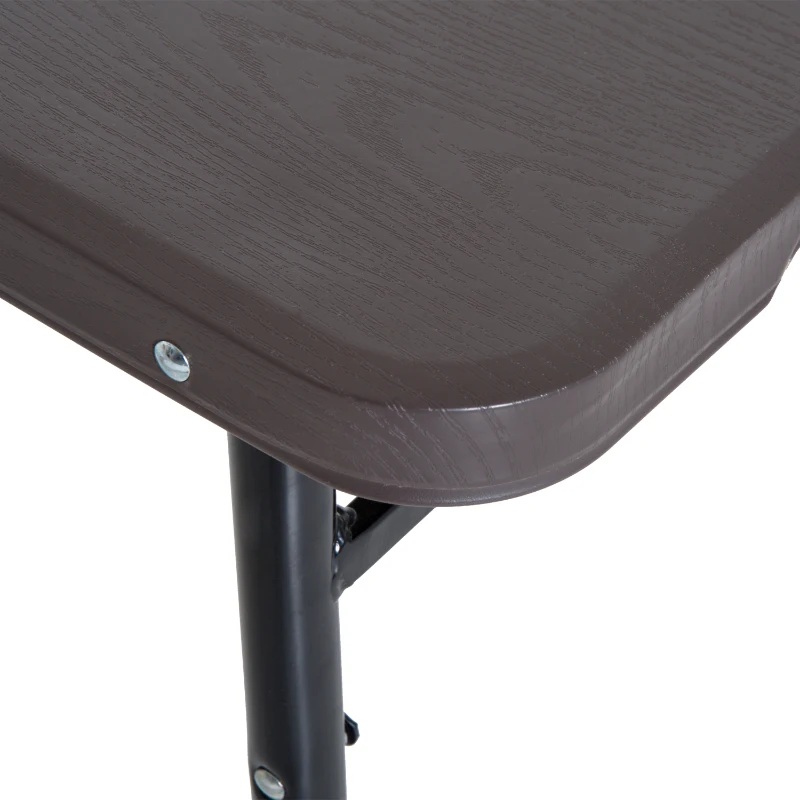 Outsunny Mesa de Camping Plegable y Portátil tipo Mesa Buffet Auxiliar Ligera y Multiusos con Asas PP 122x61x53/71.5cm(LxAnxAl)