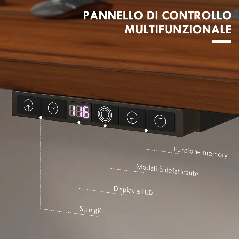 Vinsetto Struttura Scrivania Elettrica Regolabile in Altezza con Modalità Defaticante, 110x60x71-116 cm, Nero