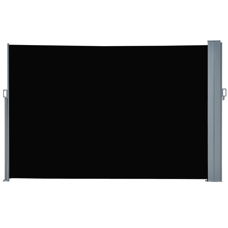 Outsunny 6 x 2m Retractable Sun Side Awning Screen Fence Patio Garden Wall Balcony Screening Panel Outdoor Blind Privacy Divider – Black