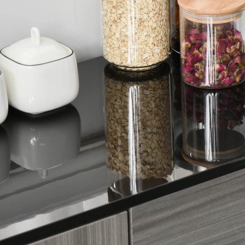 HOMCOM Aufbewahrungsschrank mit 2 Schubladen, 2 Türen, mit Kippschutz, für Wohnzimmer, Schlafzimmer, 79 x 36 x 74 cm, Hellgrau