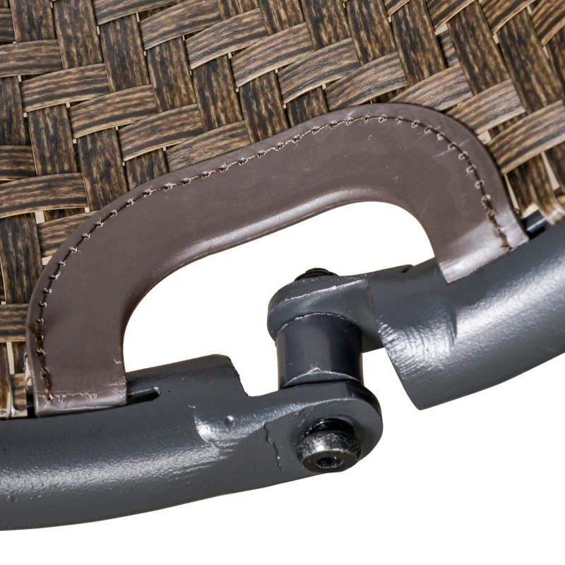 Outsunny Rattan-Schaukelstuhl Bistroset 3 teilige 2 Stühle 1 Tisch Aluminium Komfort UV-Beständig für Gärten Terrassen Pools patio