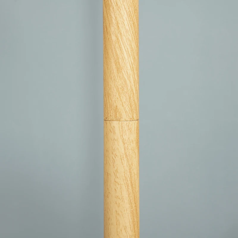 HOMCOM Lámpara de Pie con Pantalla Giratorio Lámpara de Suelo con Base de Madera para Salón Comedor Dormitorio Estudio E27 Máx. 40W Interruptor de Pie 38x38x160 cm Natural