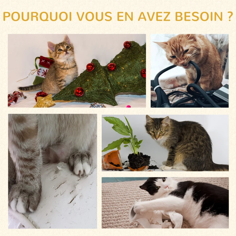 PawHut Arbre à chat centre d'activités multi-équipé griffoirs grattoir jeu boule suspendue niche plateformes gris
