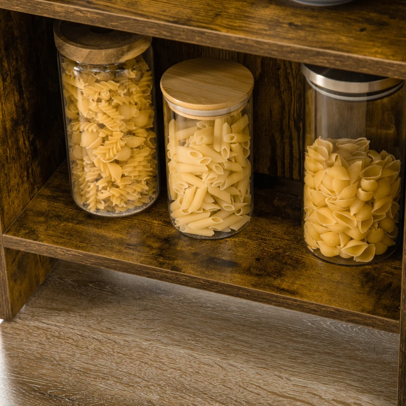 HOMCOM Klappbarer Bartisch mit 3 Regalen im Industrie Design 120 cm x 76 cm x 91,4 cm Braun