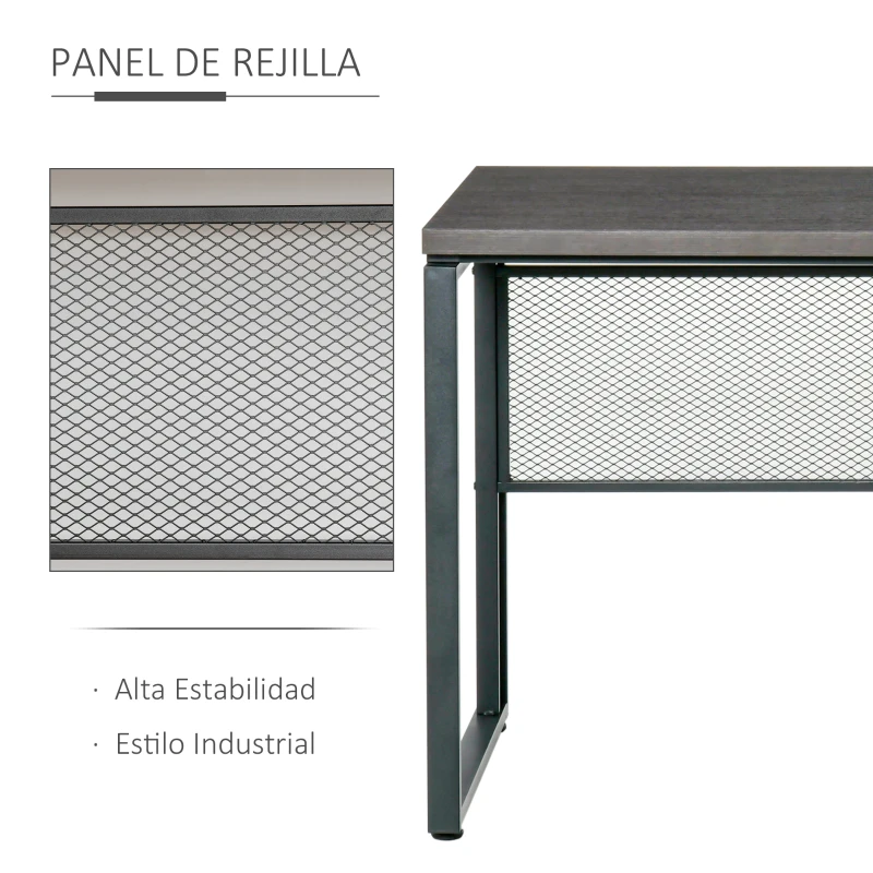 HOMCOM Mesa de Escritorio Multifuncional Escritorio Estable con Pies Ajustable para Despacho Casa Estudio Gaming 135x60x75 cm Marrón Rústico